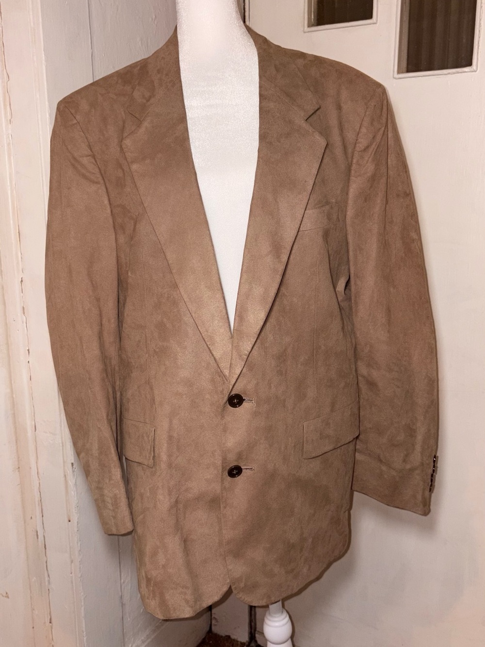 Vintage Christian Dior Monsieur Tan Microsuede Blazer 44R USA Union Made